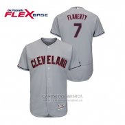 Camiseta Beisbol Hombre Cleveland Indians Ryan Flaherty Flex Base Gris