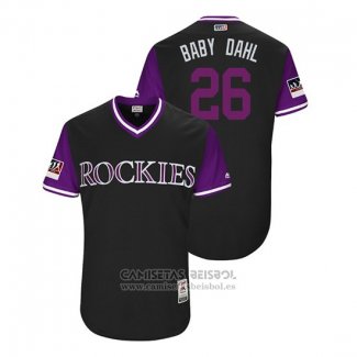 Camiseta Beisbol Hombre Colorado Rockies David Dahl 2018 LLWS Players Weekend Baby Dahl Negro