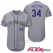 Camiseta Beisbol Hombre Colorado Rockies Jeff Hoffman 34 Gris Autentico Collection Flex Base