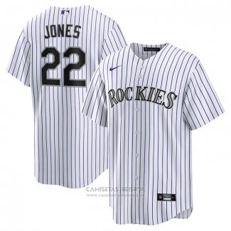 Camiseta Beisbol Hombre Colorado Rockies Nolan Jones Primera Replica Blanco