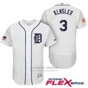 Camiseta Beisbol Hombre Detroit Tigers 2017 Estrellas y Rayas Ian Klnsler Blanco Flex Base