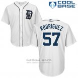 Camiseta Beisbol Hombre Detroit Tigers 57 Francisco Rodriguez Blanco Cool Base