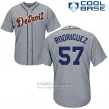 Camiseta Beisbol Hombre Detroit Tigers 57 Francisco Rodriguez Gris Cool Base