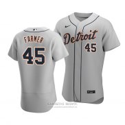 Camiseta Beisbol Hombre Detroit Tigers Buck Farmer Autentico Road Gris