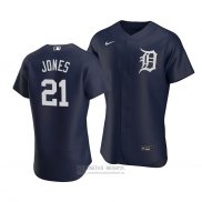 Camiseta Beisbol Hombre Detroit Tigers Jacoby Jones Alterno Autentico Azul