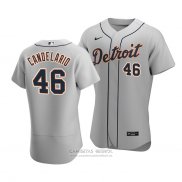 Camiseta Beisbol Hombre Detroit Tigers Jeimer Candelario Autentico Road Gris