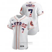 Camiseta Beisbol Hombre Houston Astros Craig Biggio 2020 Stars & Stripes 4th of July Blanco
