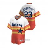 Camiseta Beisbol Hombre Houston Astros Michael Brantley Cooperstown Collection Primera Blanco Naranja
