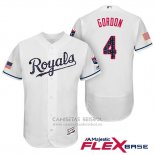 Camiseta Beisbol Hombre Kansas City Royals 2017 Estrellas y Rayas Alex Gordon Blanco Flex Base