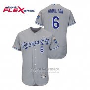 Camiseta Beisbol Hombre Kansas City Royals Billy Hamilton Flex Base Gris