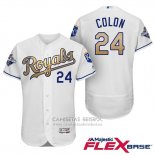 Camiseta Beisbol Hombre Kansas City Royals Campeones 24 Christian Colon Flex Base Oro