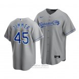 Camiseta Beisbol Hombre Kansas City Royals Kyle Zimmer Replica Cool Base Road Gris