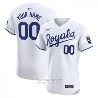 Camiseta Beisbol Hombre Kansas City Royals Primera Elite Personalizada Blanco