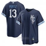 Camiseta Beisbol Hombre Kansas City Royals Salvador Perez 2022 City Connect Replica Azul