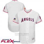 Camiseta Beisbol Hombre Los Angeles Angels 2017 Estrellas y Rayas Blanco Flex Base