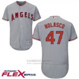 Camiseta Beisbol Hombre Los Angeles Angels 47 Ricky Nolasco Gris Flex Base