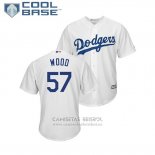 Camiseta Beisbol Hombre Los Angeles Dodgers Alex Wood Cool Base Primera Blanco