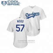 Camiseta Beisbol Hombre Los Angeles Dodgers Alex Wood Cool Base Primera Blanco