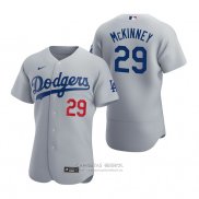 Camiseta Beisbol Hombre Los Angeles Dodgers Billy Mckinney Autentico Alterno Gris