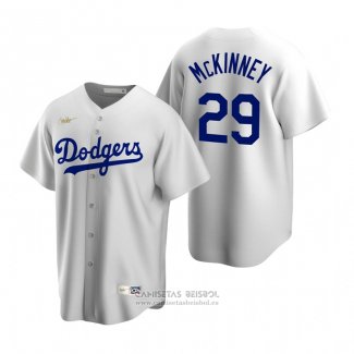 Camiseta Beisbol Hombre Los Angeles Dodgers Billy Mckinney Brooklyn Cooperstown Collection Primera Blanco