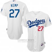 Camiseta Beisbol Hombre Los Angeles Dodgers Blanco Matt Kempplayer Autentico