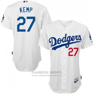 Camiseta Beisbol Hombre Los Angeles Dodgers Blanco Matt Kempplayer Autentico