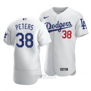 Camiseta Beisbol Hombre Los Angeles Dodgers Dj Peters Autentico Primera Blanco