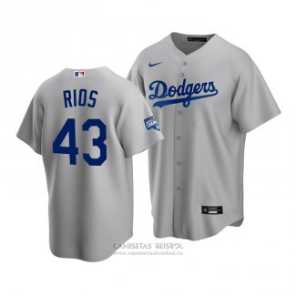 Camiseta Beisbol Hombre Los Angeles Dodgers Edwin Rios 2020 Replica Alterno Gris