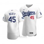 Camiseta Beisbol Hombre Los Angeles Dodgers Matt Beaty 2020 Autentico Primera Blanco