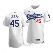 Camiseta Beisbol Hombre Los Angeles Dodgers Matt Beaty 2020 Autentico Primera Blanco