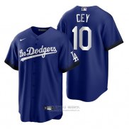 Camiseta Beisbol Hombre Los Angeles Dodgers Ron Cey 2021 City Connect Replica Azul