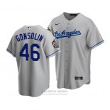 Camiseta Beisbol Hombre Los Angeles Dodgers Tony Gonsolin 2020 Replica Road Gris