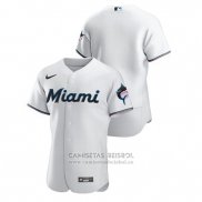 Camiseta Beisbol Hombre Miami Marlins Autentico Blanco