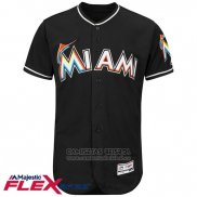 Camiseta Beisbol Hombre Miami Marlins Blank Negro Flex Base Autentico Collection