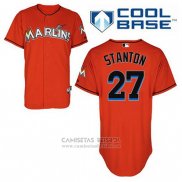 Camiseta Beisbol Hombre Miami Marlins Giancarlo Stanton 27 Naranja Alterno Cool Base