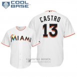 Camiseta Beisbol Hombre Miami Marlins Starlin Castro Cool Base Primera Blanco