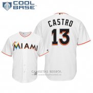 Camiseta Beisbol Hombre Miami Marlins Starlin Castro Cool Base Primera Blanco