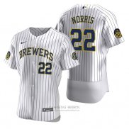 Camiseta Beisbol Hombre Milwaukee Brewers Daniel Norris Autentico Primera Blanco