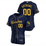 Camiseta Beisbol Hombre Milwaukee Brewers Personalizada Autentico 2020 Alterno Azul