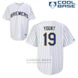 Camiseta Beisbol Hombre Milwaukee Brewers Robin Yount 19 Blanco Cool Base