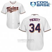 Camiseta Beisbol Hombre Minnesota Twins Kirby Puckett 34 Blanco Primera Cool Base