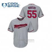 Camiseta Beisbol Hombre Minnesota Twins Taylor Rogers 2019 Postemporada Cool Base Gris