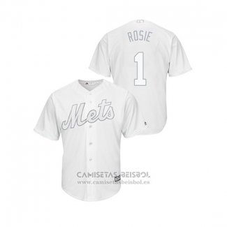 Camiseta Beisbol Hombre New York Mets Amed Rosario 2019 Players Weekend Replica Blanco