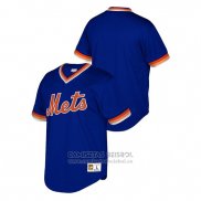 Camiseta Beisbol Hombre New York Mets Cooperstown Collection Mesh Wordmark V-Neck Azul
