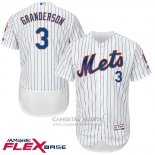 Camiseta Beisbol Hombre New York Mets Curtis Granderson Blanco Flex Base Autentico Collection