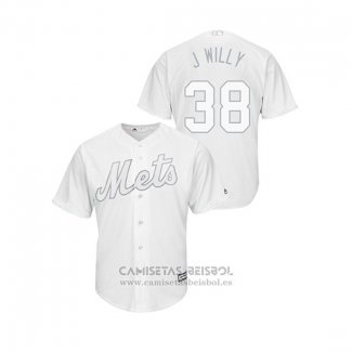 Camiseta Beisbol Hombre New York Mets Justin Wilson 2019 Players Weekend Replica Blanco