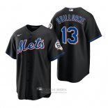 Camiseta Beisbol Hombre New York Mets Luis Guillorme Replica Negro