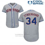 Camiseta Beisbol Hombre New York Mets Noah Syndergaard Gris Cool Base
