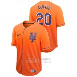 Camiseta Beisbol Hombre New York Mets Pete Alonso Fade Autentico Naranja