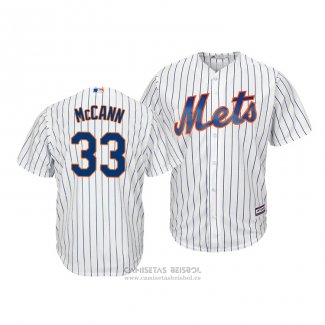 Camiseta Beisbol Hombre New York Mets James Mccann Cool Base Blanco